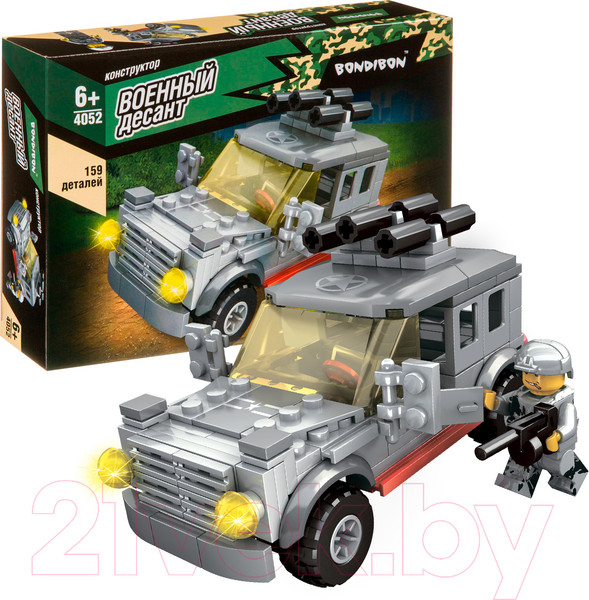 Изображение товара Конструктор Bondibon Военный десант. Машина / ВВ4052