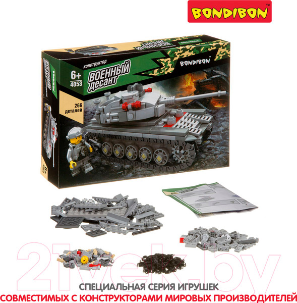 Изображение товара Конструктор Bondibon Военный десант. Танк / ВВ4053