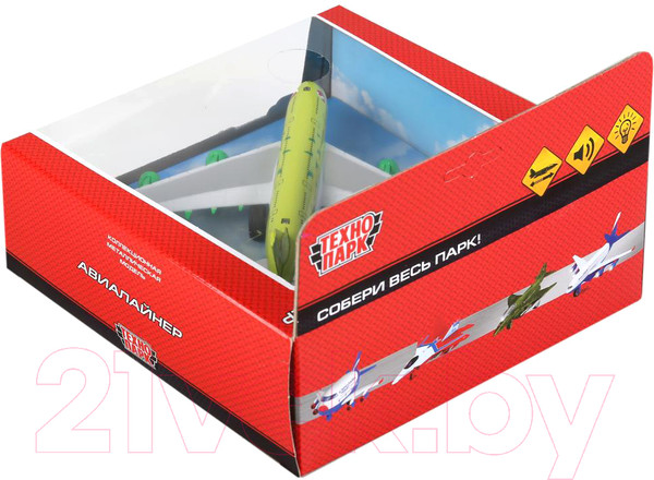 Изображение товара Самолет игрушечный Технопарк Авиалайнер S7 / 91002S-R-GN
