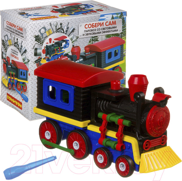 Изображение товара Конструктор Bondibon Собирай и играй. Паровоз / ВВ4157