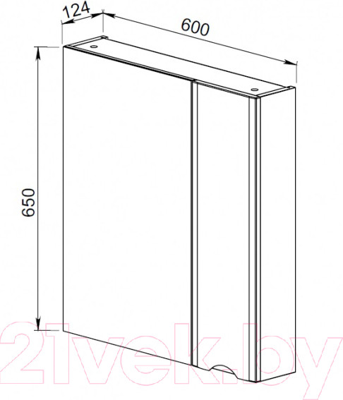 Изображение товара Шкаф с зеркалом для ванной АВН Латтэ 60 / 41.18 (1)