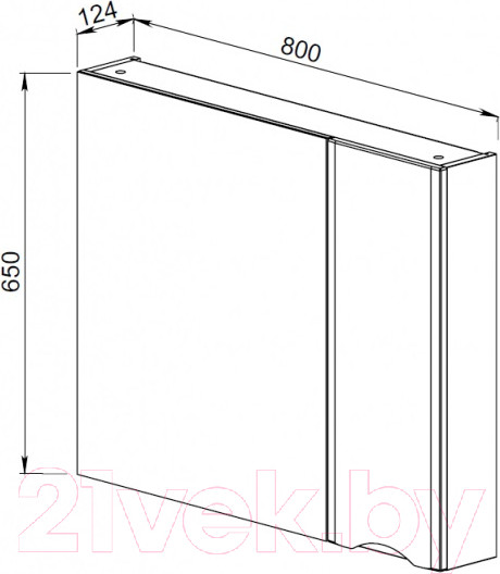 Изображение товара Шкаф с зеркалом для ванной АВН Латтэ 80 / 41.19 (1)