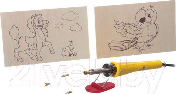 Изображение товара Набор для выжигания Bondibon Выжигательный аппарат с 2 основами под выжигание / ВВ1412