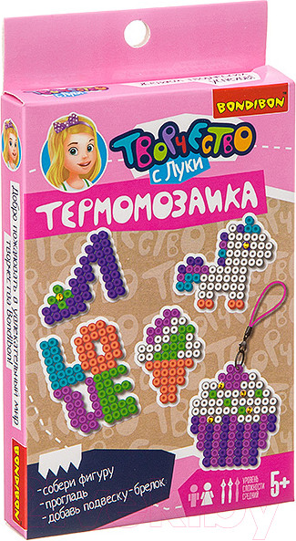 Изображение товара Развивающая игра Bondibon Термомозаика 2D. Пирожное-мороженое / ВВ3283