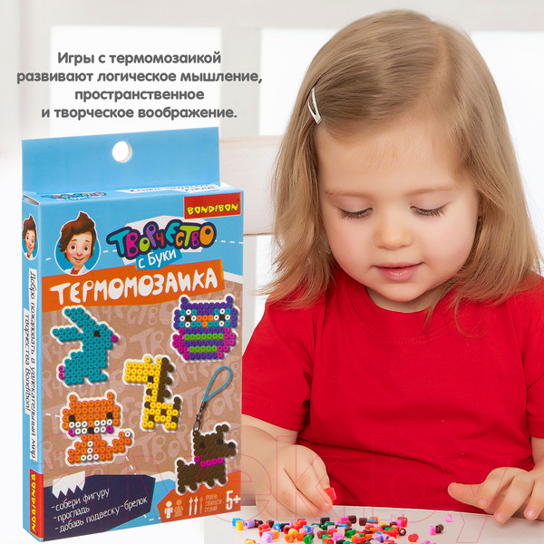 Изображение товара Развивающая игра Bondibon Термомозаика 2D. Животные и птички / ВВ3285