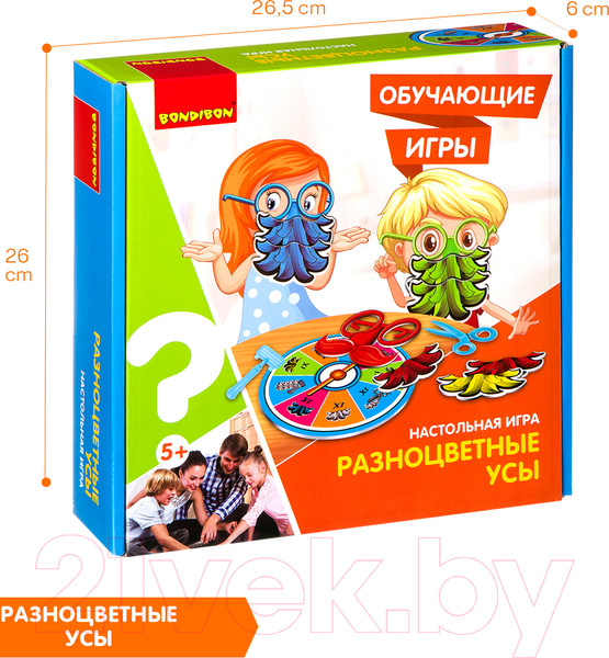 Изображение товара Настольная игра Bondibon Разноцветные усы / ВВ3154
