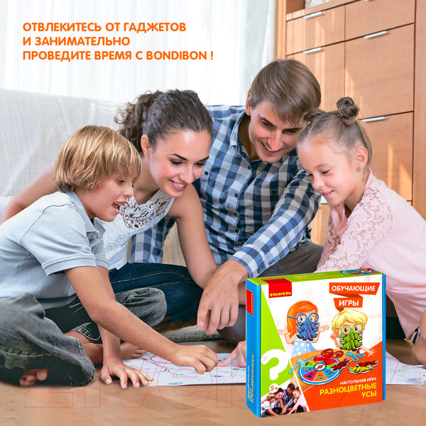Изображение товара Настольная игра Bondibon Разноцветные усы / ВВ3154