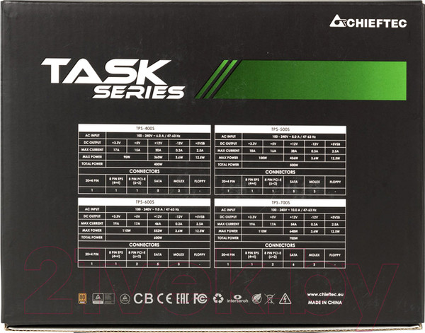 Изображение товара Блок питания для компьютера Chieftec Task Black TPS-700S 700W