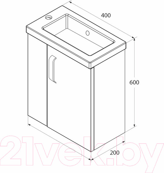 Изображение товара Тумба под умывальник IDDIS Torr TOR40W1i95