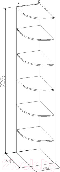 Изображение товара Угловое окончание для шкафа Глазов Home 44 (дуб табачный Craft)