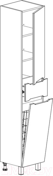 Изображение товара Шкаф-пенал для ванной СанитаМебель Сизаль 54.350к (правый)