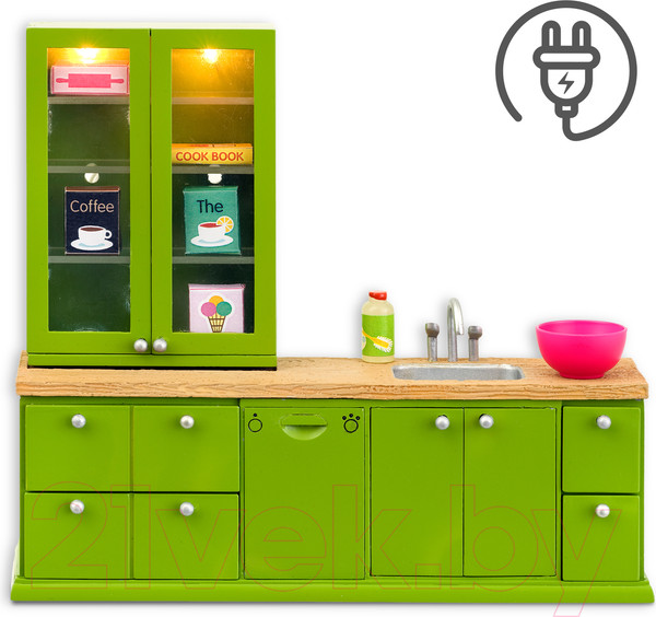 Изображение товара Комплект аксессуаров для кукольного домика Lundby Кухонный набор с буфетом / LB-60207700