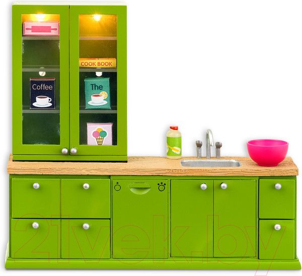 Изображение товара Комплект аксессуаров для кукольного домика Lundby Кухонный набор с буфетом / LB-60207700