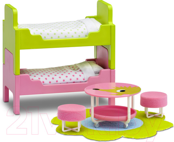 Изображение товара Комплект аксессуаров для кукольного домика Lundby Детская с 2 кроватями / LB-60209700