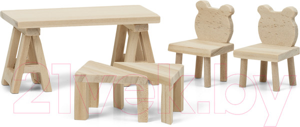 Изображение товара Комплект аксессуаров для кукольного домика Lundby Стол и стулья / LB-60906400