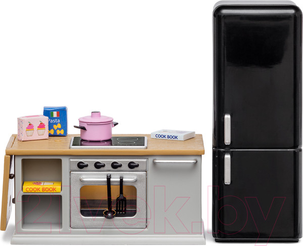Изображение товара Комплект аксессуаров для кукольного домика Lundby Кухонный остров и холодильник / LB-60201800