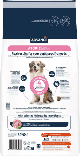 Изображение товара Сухой ветеринарный корм для собак Advance VetDiet Atopic No Grain с кроликом (12кг)
