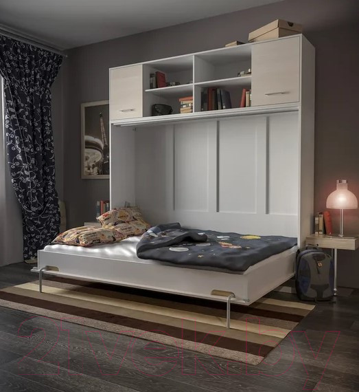 Изображение товара Шкаф-кровать трансформер Интерлиния Innova H140 (вудлайн/белый)