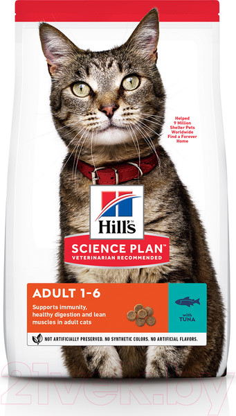 Изображение товара Сухой корм для кошек Hill's Science Plan Adult Tuna / 604075 (3кг)