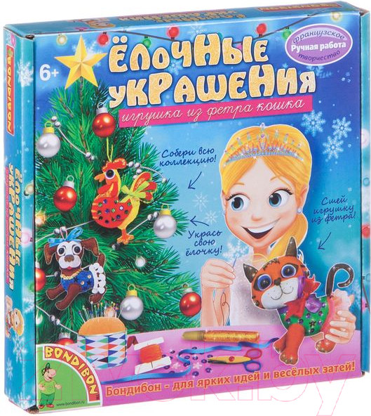 Изображение товара Набор для творчества Bondibon Елочные украшения из фетра. Кошка / ВВ1591