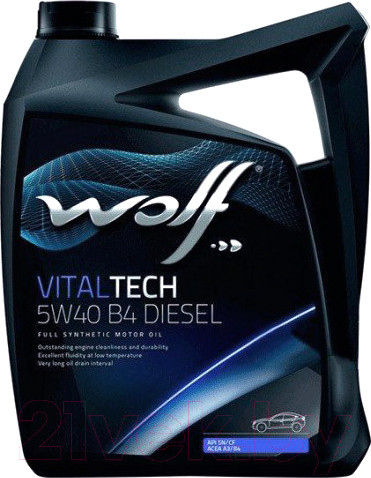 Изображение товара Моторное масло WOLF VitalTech 5W40 B4 Diesel / 26116/5 (5л)
