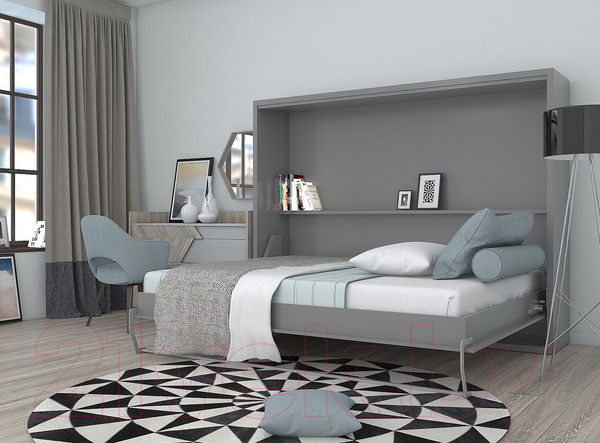 Изображение товара Шкаф-кровать трансформер Макс Стайл Wave 36мм 160x200 (серый пыльный U732 ST9)