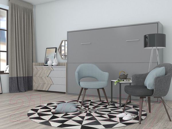 Изображение товара Шкаф-кровать трансформер Макс Стайл Wave 36мм 160x200 (серый пыльный U732 ST9)