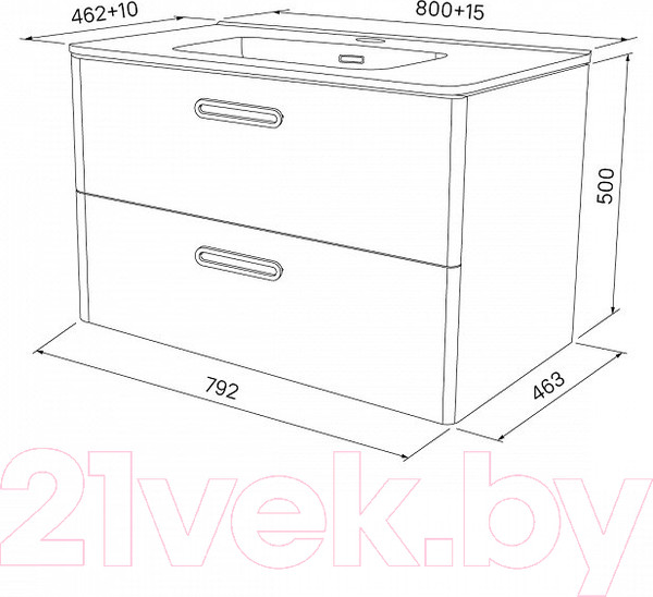 Изображение товара Тумба с умывальником IDDIS BRI80W0i95K