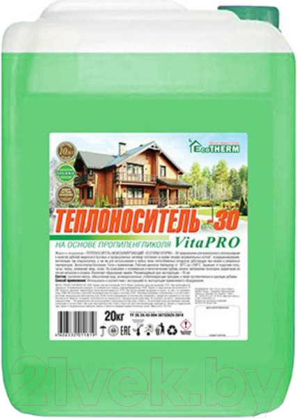 Изображение товара Теплоноситель для систем отопления EcoTherm VitaPro -30С / 430212024 (20кг)