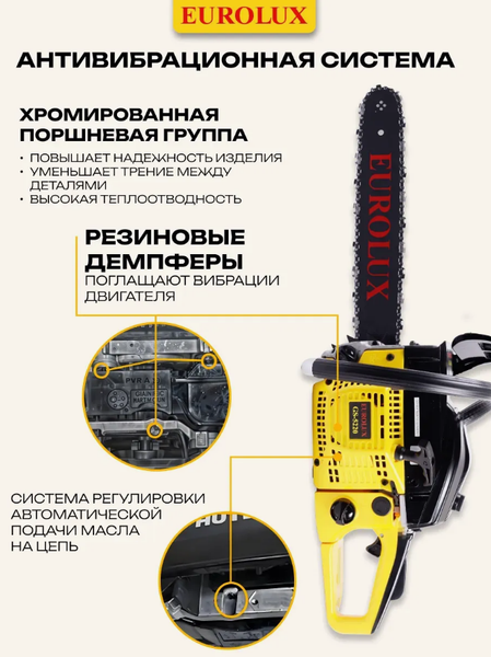 Изображение товара Бензопила цепная EUROLUX GS-5220 (70/6/8)