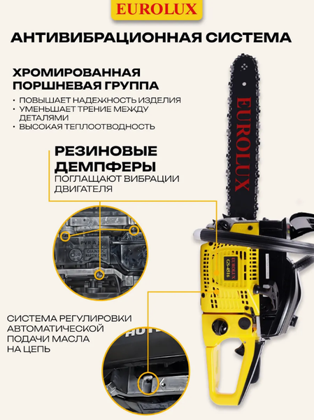Изображение товара Бензопила цепная EUROLUX GS-4516 (70/6/7)