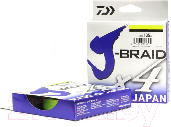Изображение товара Леска плетеная Daiwa J-Braid X4E 0.10мм 135м / 12741-010 (темно-зеленый)