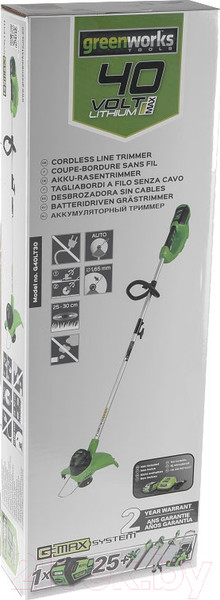 Изображение товара Триммер аккумуляторный Greenworks G40LT30 (2101507)