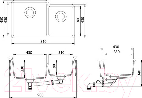 Изображение товара Мойка кухонная Aquasanita SQA230LW (альба)