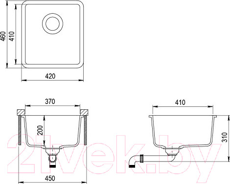 Изображение товара Мойка кухонная Aquasanita SQA101W (альба)