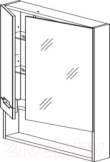Изображение товара Шкаф с зеркалом для ванной СанитаМебель Сизаль 14.700 (левый)