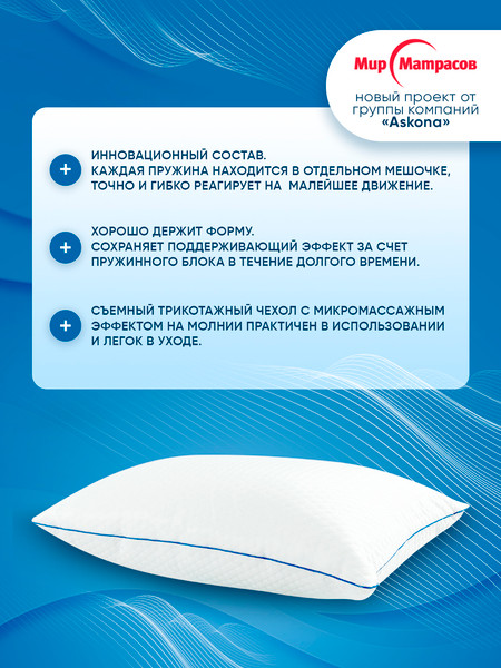 Изображение товара Ортопедическая подушка Мир матрасов Mediflex Spring Pillow (50х70)