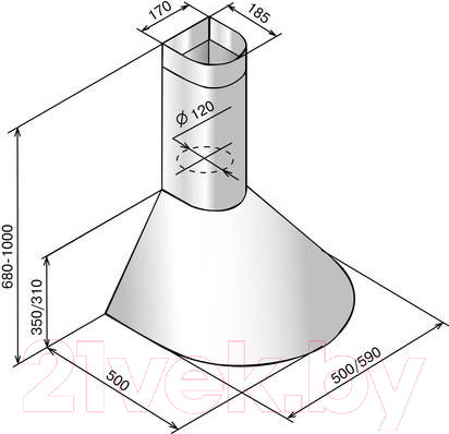 Изображение товара Вытяжка купольная Elikor Эпсилон 60П-430-П3Л (черный/бронза)