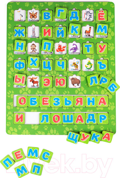 Изображение товара Развивающая игрушка Paremo Вкладыши. Азбука животные / PE720-178