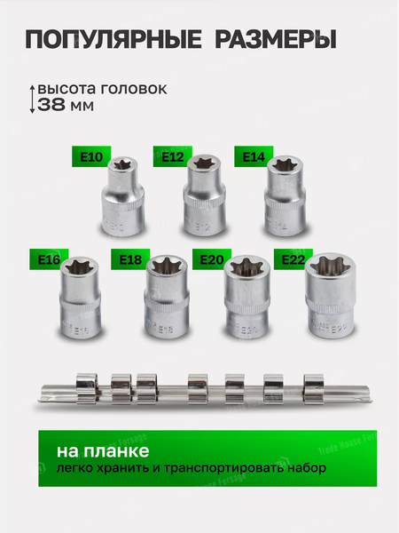 Изображение товара Набор головок слесарных RockForce RF-4073 (533)