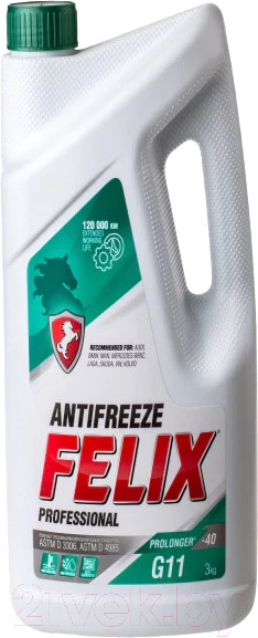 Изображение товара Антифриз FELIX Prolonger G11 до -40°С / 430206327 (3кг, зеленый)