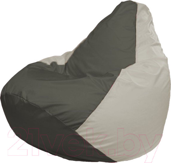 Изображение товара Бескаркасное кресло Flagman Груша Супер Мега 4XL Г5.1-357 (тёмно-серый/белый)