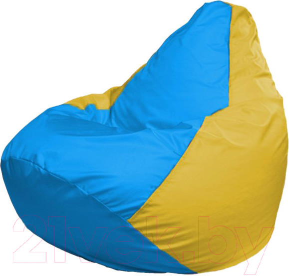 Изображение товара Бескаркасное кресло Flagman Груша Супер Мега 4XL Г5.1-280 (голубой/желтый)