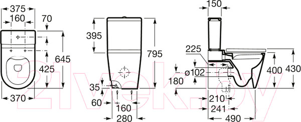Изображение товара Чаша унитаза напольного Roca Inspira 342526000