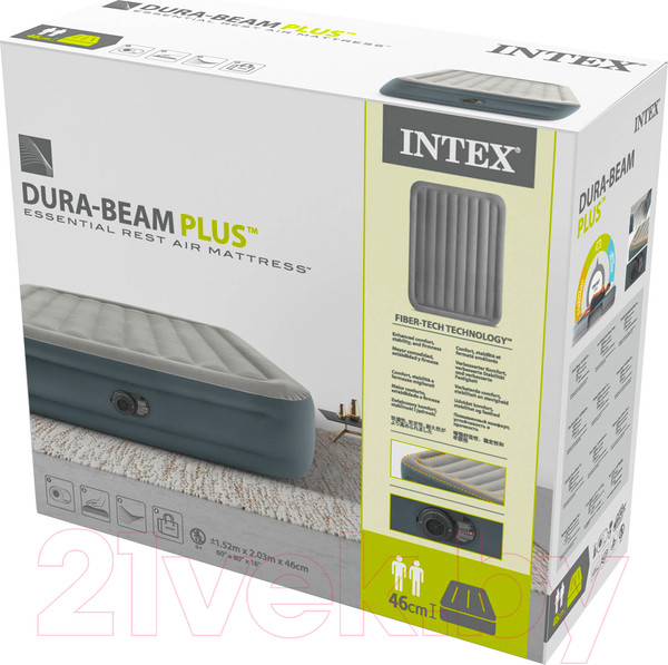 Изображение товара Надувная кровать Intex Dura Beam Essential Rest 64126ND (встроенный электронный насос/сумка/ремкомплект)