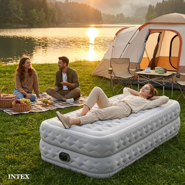 Изображение товара Надувной матрас Intex Supreme Air-Flow 64488 (встроенный электронный насос/сумка/ремкомплект)