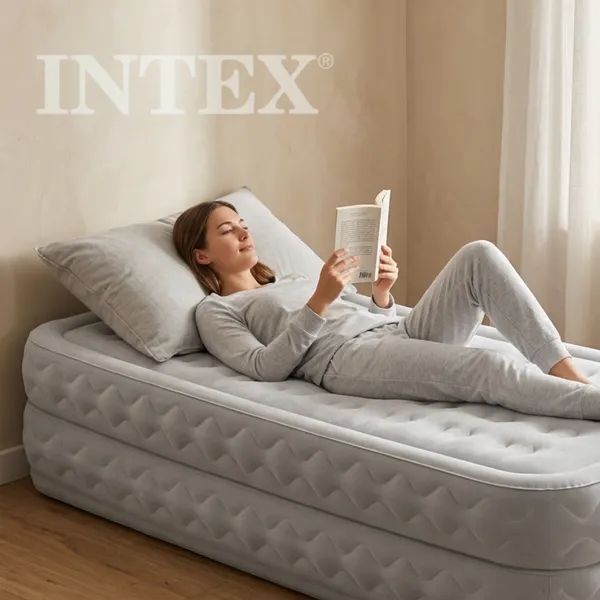 Изображение товара Надувной матрас Intex Supreme Air-Flow 64488 (встроенный электронный насос/сумка/ремкомплект)