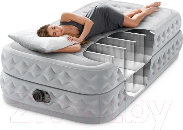 Изображение товара Надувной матрас Intex Supreme Air-Flow 64488 (встроенный электронный насос/сумка/ремкомплект)
