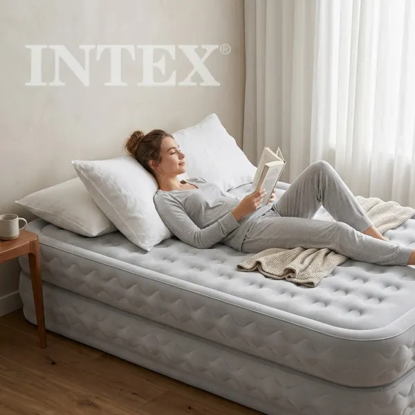 Изображение товара Надувной матрас Intex Supreme Air-Flow 64490 (встроенный электронный насос/сумка/ремкомплект)