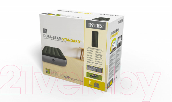 Изображение товара Надувной матрас Intex Downy Airbed 64760 (встроенный ножной насос)